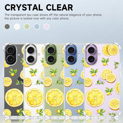 Compatible with iPhone 17 Case Lemon Style, Cute Cartoon Fruits Pattern Flexible TPU Protective Clear Case for iPhone 17