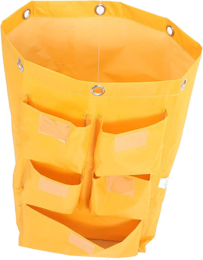 BESTOYARD Waterproof Janitorial Cart Bag Heavy-Duty Cleaning Cart Pouch for Housekeeping Trash Collection and Hotel Use Replacement Janitorial Cleaning Bag Detachable Design