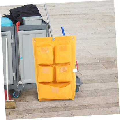 BESTOYARD Waterproof Janitorial Cart Bag Heavy-Duty Cleaning Cart Pouch for Housekeeping Trash Collection and Hotel Use Replacement Janitorial Cleaning Bag Detachable Design