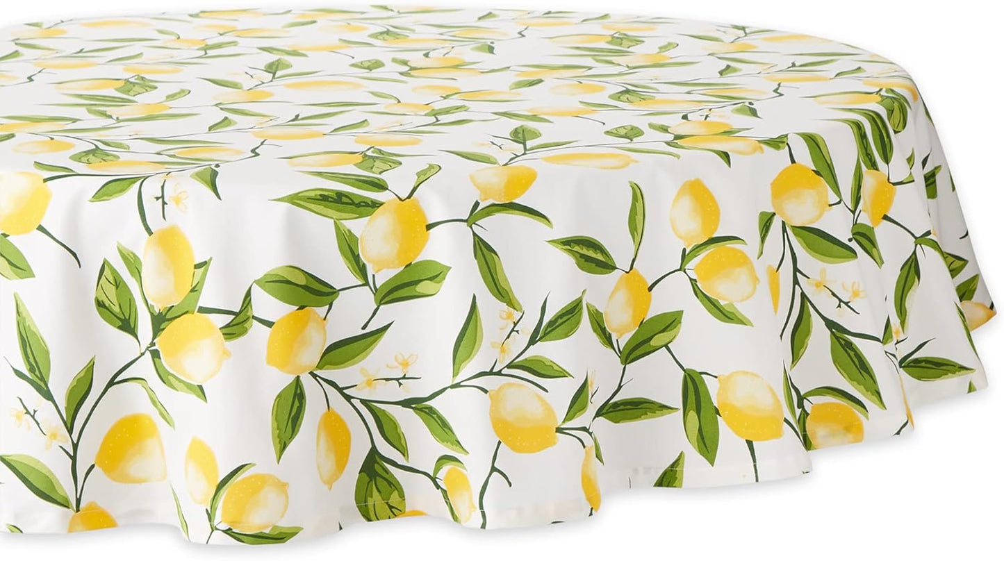 Lemon Bliss Tabletop Collection, Tablecloth, 70" Round