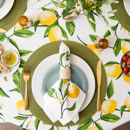Lemon Bliss Tabletop Collection, Tablecloth, 70" Round