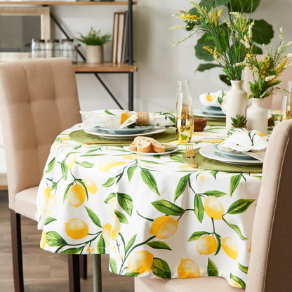 Lemon Bliss Tabletop Collection, Tablecloth, 70" Round