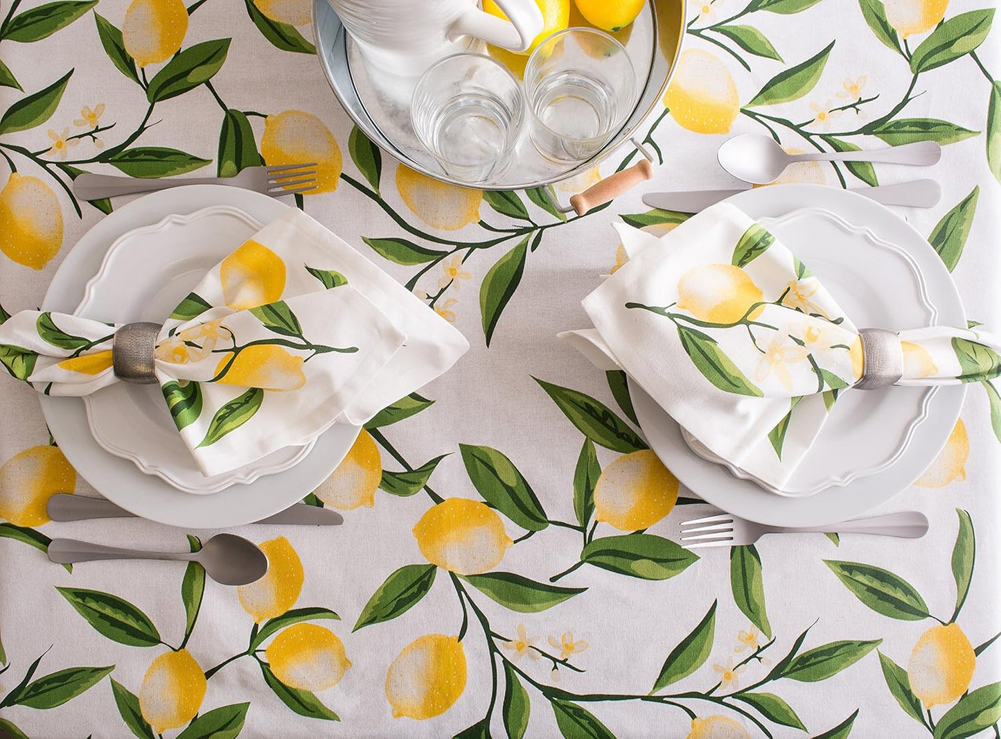 Lemon Bliss Tabletop Collection, Tablecloth, 70" Round