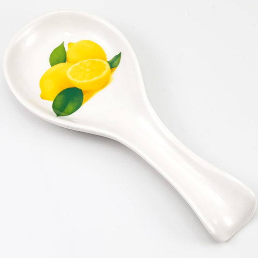 Lemon Spoon Rest for Stove Top, Ceramic Spoon Holder Kitchen Counter, Summer Kitchen Decoration Utensil Rest for Spoons Ladles Spatulas, Coffee Bar Accessories, Housewarming Gift for Home Cooks