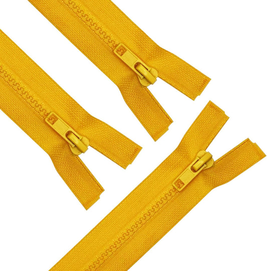 3PCS #5 9 Inch Loquat Yellow Separating Jacket Zippers for Sewing Coats, Molded Plastic Bulk Zippers(LoquatYellow 9" 3PCS)
