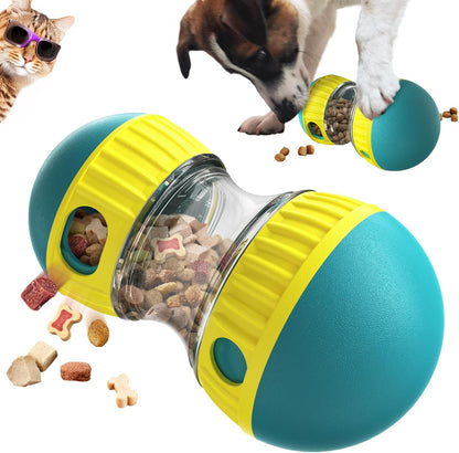 Dog Enrichment Toys, Slow Feeder Puzzle Toy for Cats & Dogs - Interactive Treat Dispenser, Mental Enrichment for Small/Medium Pets (Yellow-Green)