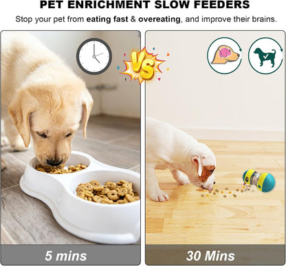 Dog Enrichment Toys, Slow Feeder Puzzle Toy for Cats & Dogs - Interactive Treat Dispenser, Mental Enrichment for Small/Medium Pets (Yellow-Green)