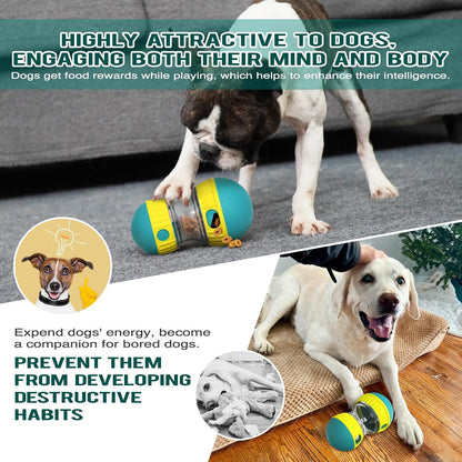 Dog Enrichment Toys, Slow Feeder Puzzle Toy for Cats & Dogs - Interactive Treat Dispenser, Mental Enrichment for Small/Medium Pets (Yellow-Green)