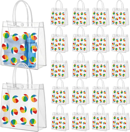 24 Pcs Capri Lemon Party Gift Bags Clear Blue Tiles Lemon Goodie Bags with Handle 8 x 8 x 3.15 Inch Return Gift Wrap Totes Italian Gifts for Women Guests Amalfi Coast Party Birthday Supplies