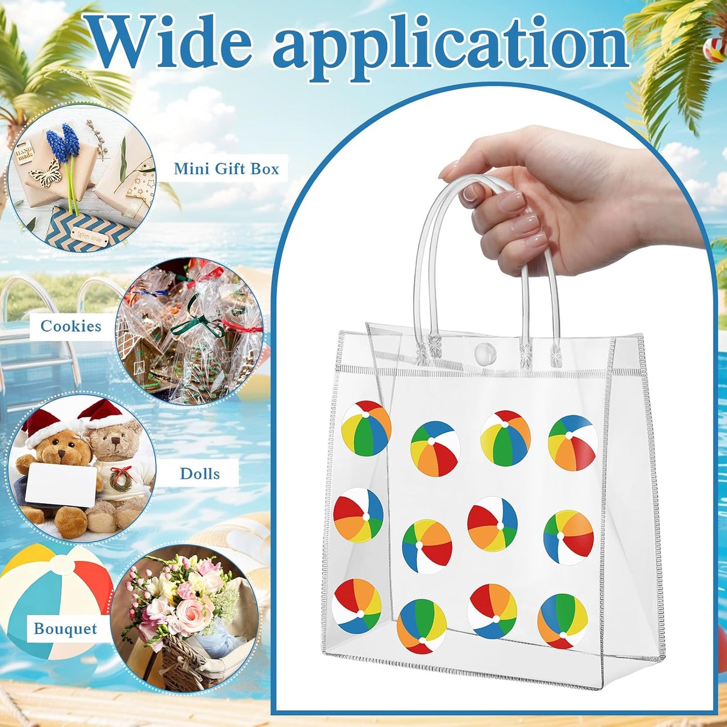 24 Pcs Capri Lemon Party Gift Bags Clear Blue Tiles Lemon Goodie Bags with Handle 8 x 8 x 3.15 Inch Return Gift Wrap Totes Italian Gifts for Women Guests Amalfi Coast Party Birthday Supplies