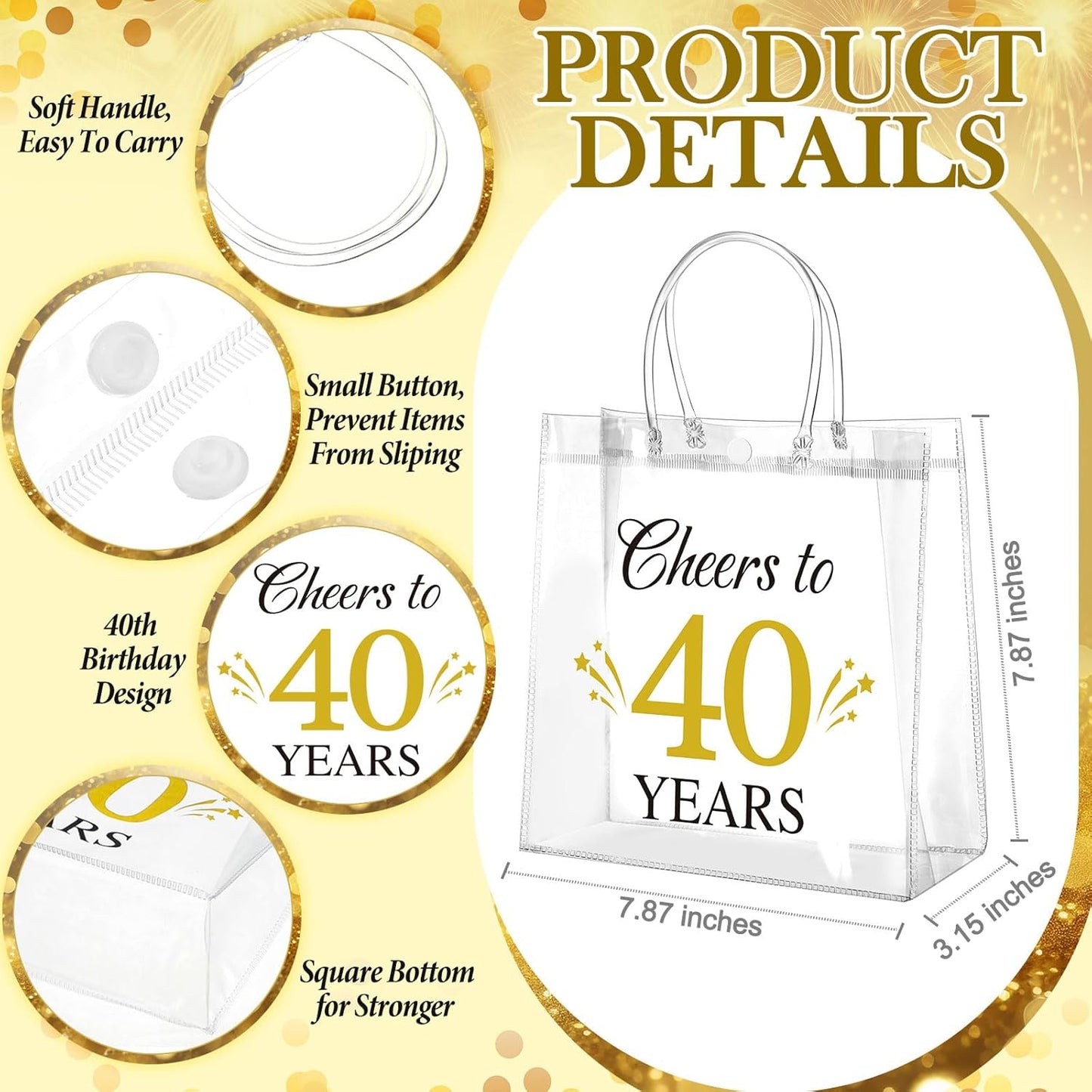 24 Pcs Capri Lemon Party Gift Bags Clear Blue Tiles Lemon Goodie Bags with Handle 8 x 8 x 3.15 Inch Return Gift Wrap Totes Italian Gifts for Women Guests Amalfi Coast Party Birthday Supplies