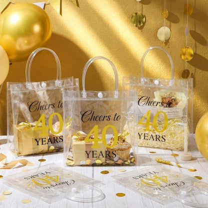 24 Pcs Capri Lemon Party Gift Bags Clear Blue Tiles Lemon Goodie Bags with Handle 8 x 8 x 3.15 Inch Return Gift Wrap Totes Italian Gifts for Women Guests Amalfi Coast Party Birthday Supplies