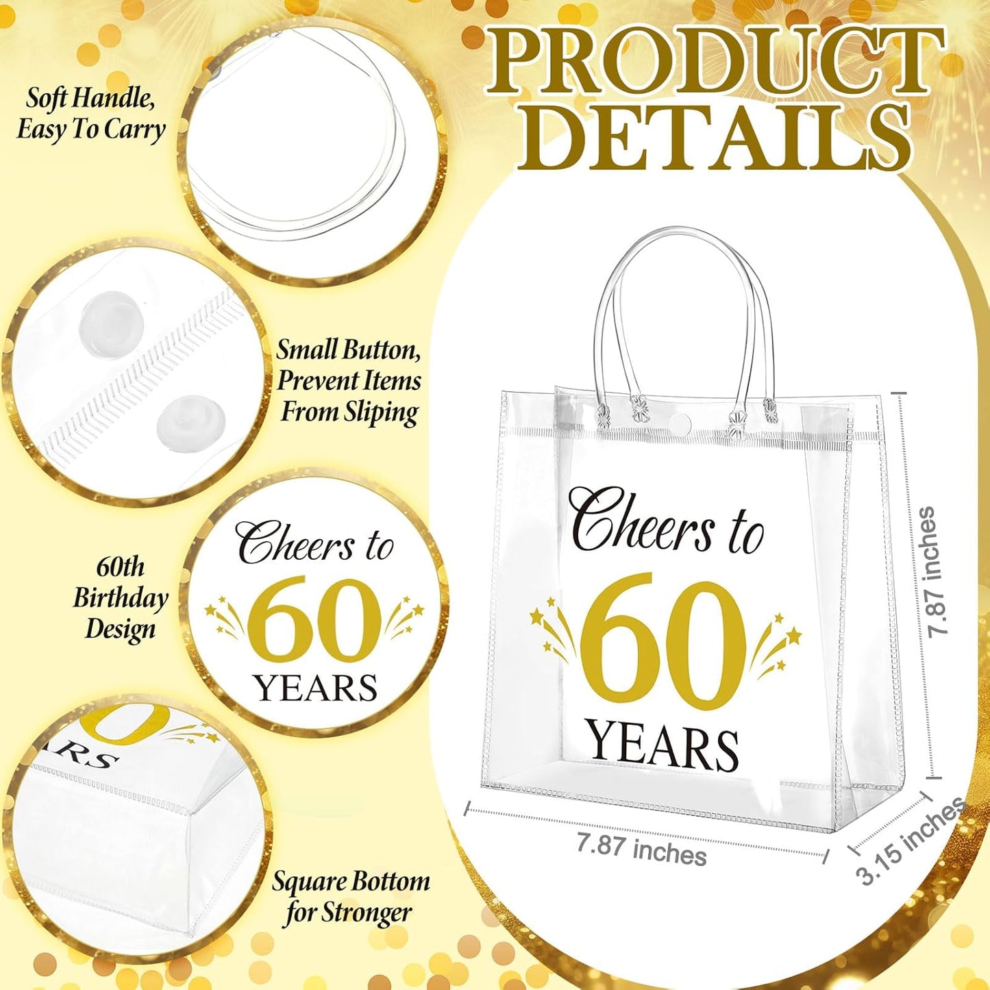 24 Pcs Capri Lemon Party Gift Bags Clear Blue Tiles Lemon Goodie Bags with Handle 8 x 8 x 3.15 Inch Return Gift Wrap Totes Italian Gifts for Women Guests Amalfi Coast Party Birthday Supplies