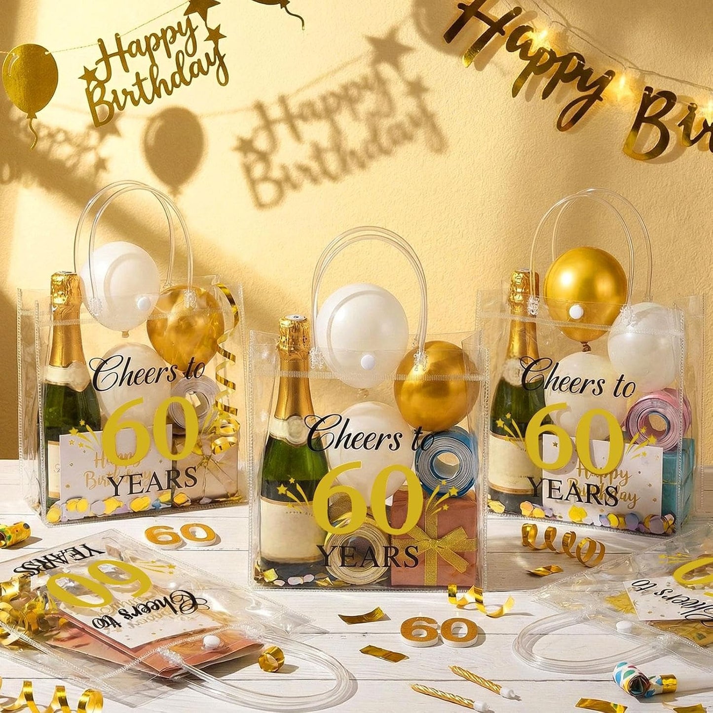 24 Pcs Capri Lemon Party Gift Bags Clear Blue Tiles Lemon Goodie Bags with Handle 8 x 8 x 3.15 Inch Return Gift Wrap Totes Italian Gifts for Women Guests Amalfi Coast Party Birthday Supplies