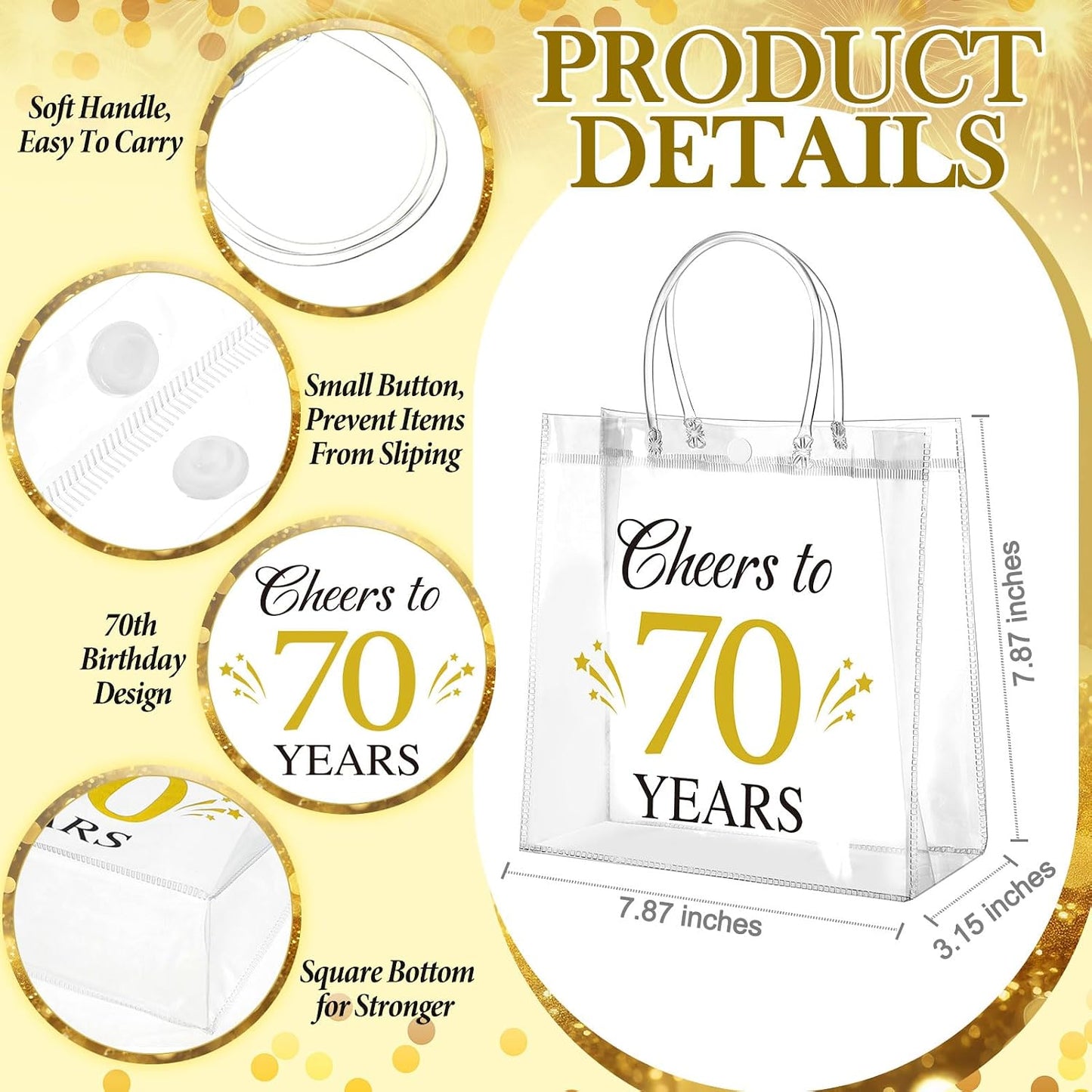 24 Pcs Capri Lemon Party Gift Bags Clear Blue Tiles Lemon Goodie Bags with Handle 8 x 8 x 3.15 Inch Return Gift Wrap Totes Italian Gifts for Women Guests Amalfi Coast Party Birthday Supplies