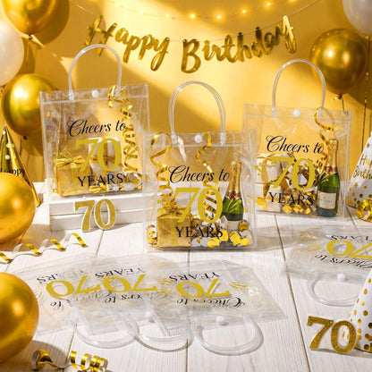 24 Pcs Capri Lemon Party Gift Bags Clear Blue Tiles Lemon Goodie Bags with Handle 8 x 8 x 3.15 Inch Return Gift Wrap Totes Italian Gifts for Women Guests Amalfi Coast Party Birthday Supplies