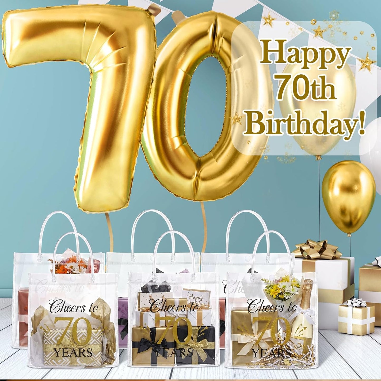24 Pcs Capri Lemon Party Gift Bags Clear Blue Tiles Lemon Goodie Bags with Handle 8 x 8 x 3.15 Inch Return Gift Wrap Totes Italian Gifts for Women Guests Amalfi Coast Party Birthday Supplies
