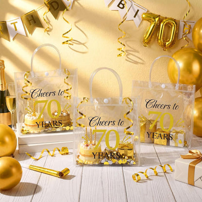 24 Pcs Capri Lemon Party Gift Bags Clear Blue Tiles Lemon Goodie Bags with Handle 8 x 8 x 3.15 Inch Return Gift Wrap Totes Italian Gifts for Women Guests Amalfi Coast Party Birthday Supplies