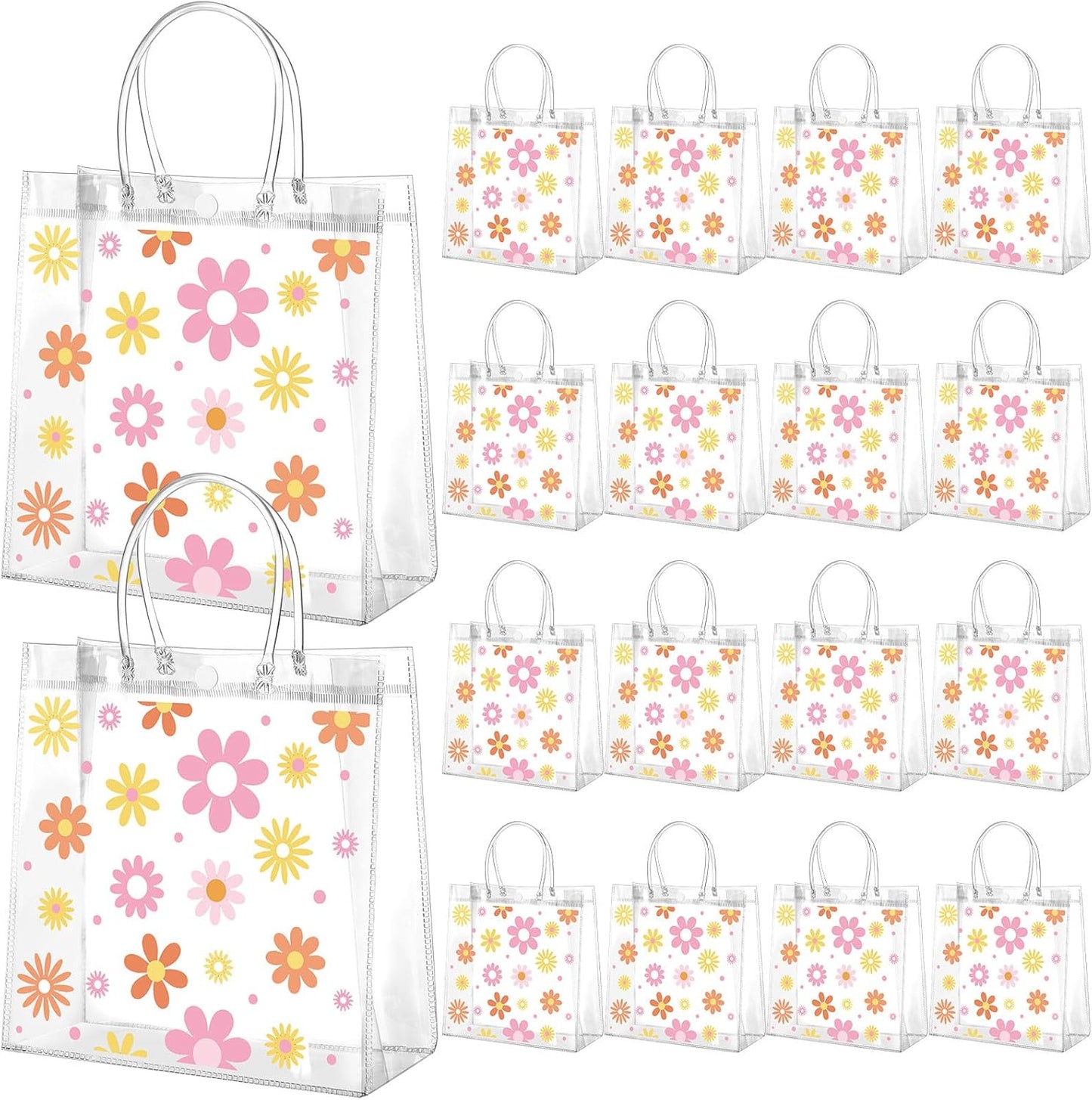24 Pcs Capri Lemon Party Gift Bags Clear Blue Tiles Lemon Goodie Bags with Handle 8 x 8 x 3.15 Inch Return Gift Wrap Totes Italian Gifts for Women Guests Amalfi Coast Party Birthday Supplies