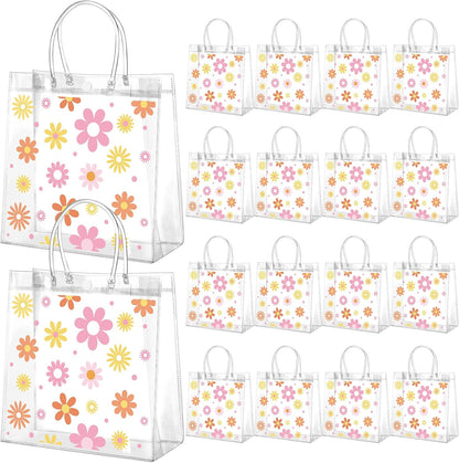 24 Pcs Capri Lemon Party Gift Bags Clear Blue Tiles Lemon Goodie Bags with Handle 8 x 8 x 3.15 Inch Return Gift Wrap Totes Italian Gifts for Women Guests Amalfi Coast Party Birthday Supplies