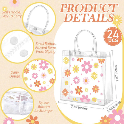 24 Pcs Capri Lemon Party Gift Bags Clear Blue Tiles Lemon Goodie Bags with Handle 8 x 8 x 3.15 Inch Return Gift Wrap Totes Italian Gifts for Women Guests Amalfi Coast Party Birthday Supplies
