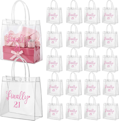 24 Pcs Capri Lemon Party Gift Bags Clear Blue Tiles Lemon Goodie Bags with Handle 8 x 8 x 3.15 Inch Return Gift Wrap Totes Italian Gifts for Women Guests Amalfi Coast Party Birthday Supplies