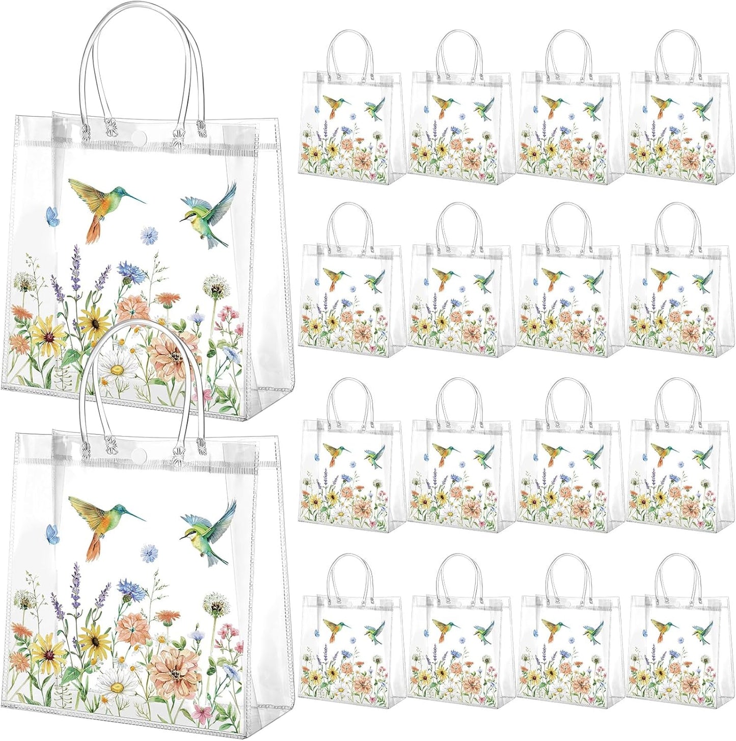 24 Pcs Capri Lemon Party Gift Bags Clear Blue Tiles Lemon Goodie Bags with Handle 8 x 8 x 3.15 Inch Return Gift Wrap Totes Italian Gifts for Women Guests Amalfi Coast Party Birthday Supplies