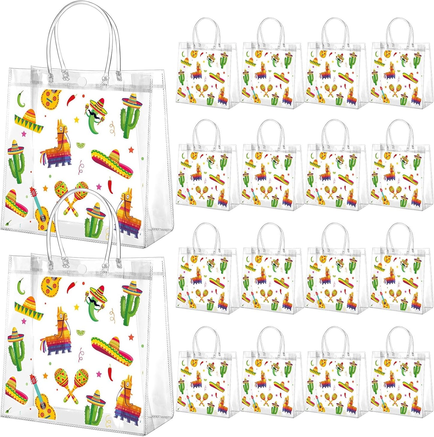 24 Pcs Capri Lemon Party Gift Bags Clear Blue Tiles Lemon Goodie Bags with Handle 8 x 8 x 3.15 Inch Return Gift Wrap Totes Italian Gifts for Women Guests Amalfi Coast Party Birthday Supplies