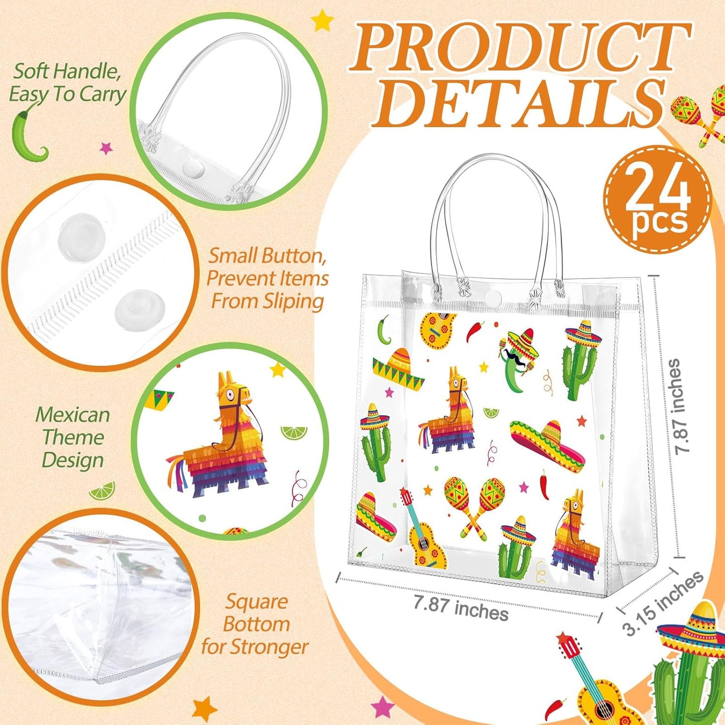 24 Pcs Capri Lemon Party Gift Bags Clear Blue Tiles Lemon Goodie Bags with Handle 8 x 8 x 3.15 Inch Return Gift Wrap Totes Italian Gifts for Women Guests Amalfi Coast Party Birthday Supplies