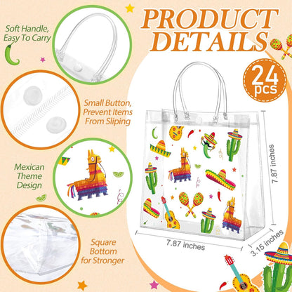 24 Pcs Capri Lemon Party Gift Bags Clear Blue Tiles Lemon Goodie Bags with Handle 8 x 8 x 3.15 Inch Return Gift Wrap Totes Italian Gifts for Women Guests Amalfi Coast Party Birthday Supplies