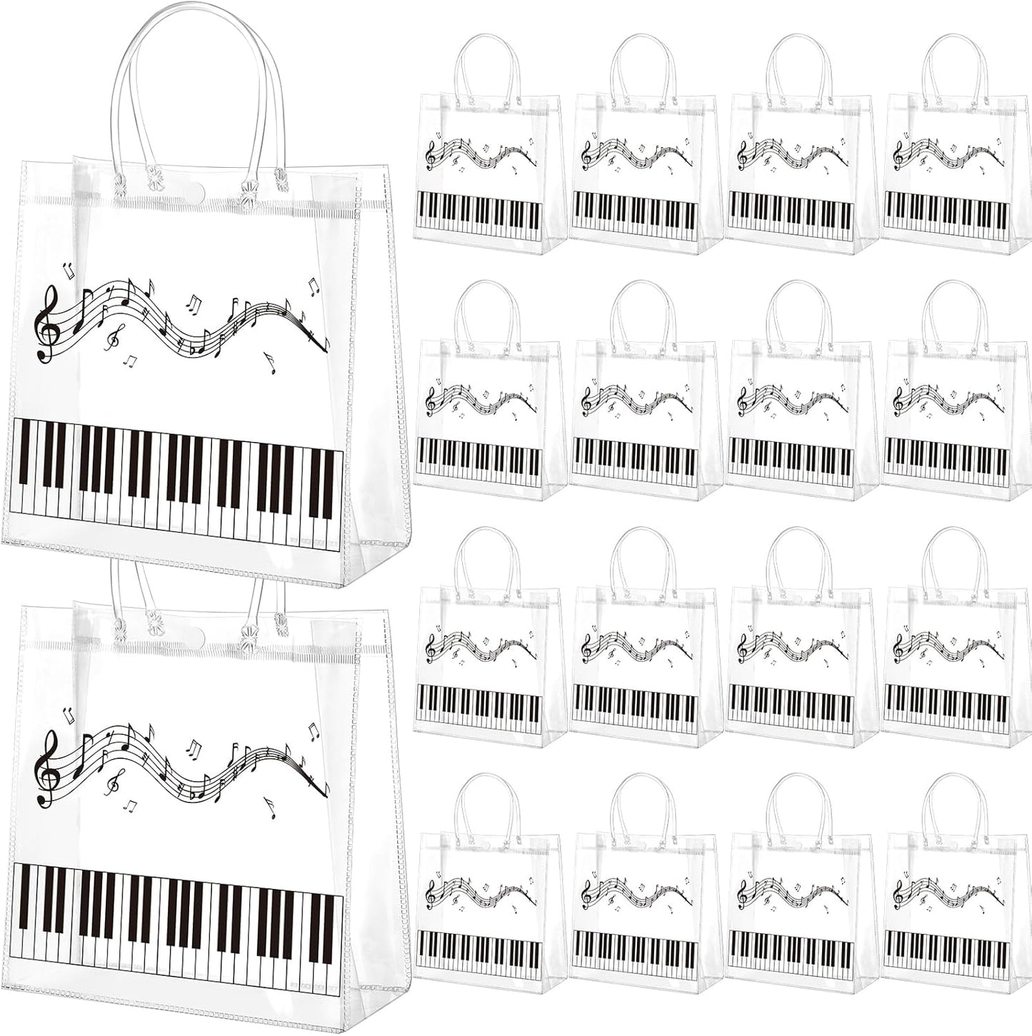 24 Pcs Capri Lemon Party Gift Bags Clear Blue Tiles Lemon Goodie Bags with Handle 8 x 8 x 3.15 Inch Return Gift Wrap Totes Italian Gifts for Women Guests Amalfi Coast Party Birthday Supplies