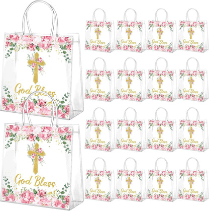 24 Pcs Capri Lemon Party Gift Bags Clear Blue Tiles Lemon Goodie Bags with Handle 8 x 8 x 3.15 Inch Return Gift Wrap Totes Italian Gifts for Women Guests Amalfi Coast Party Birthday Supplies
