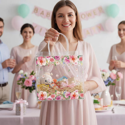 24 Pcs Capri Lemon Party Gift Bags Clear Blue Tiles Lemon Goodie Bags with Handle 8 x 8 x 3.15 Inch Return Gift Wrap Totes Italian Gifts for Women Guests Amalfi Coast Party Birthday Supplies