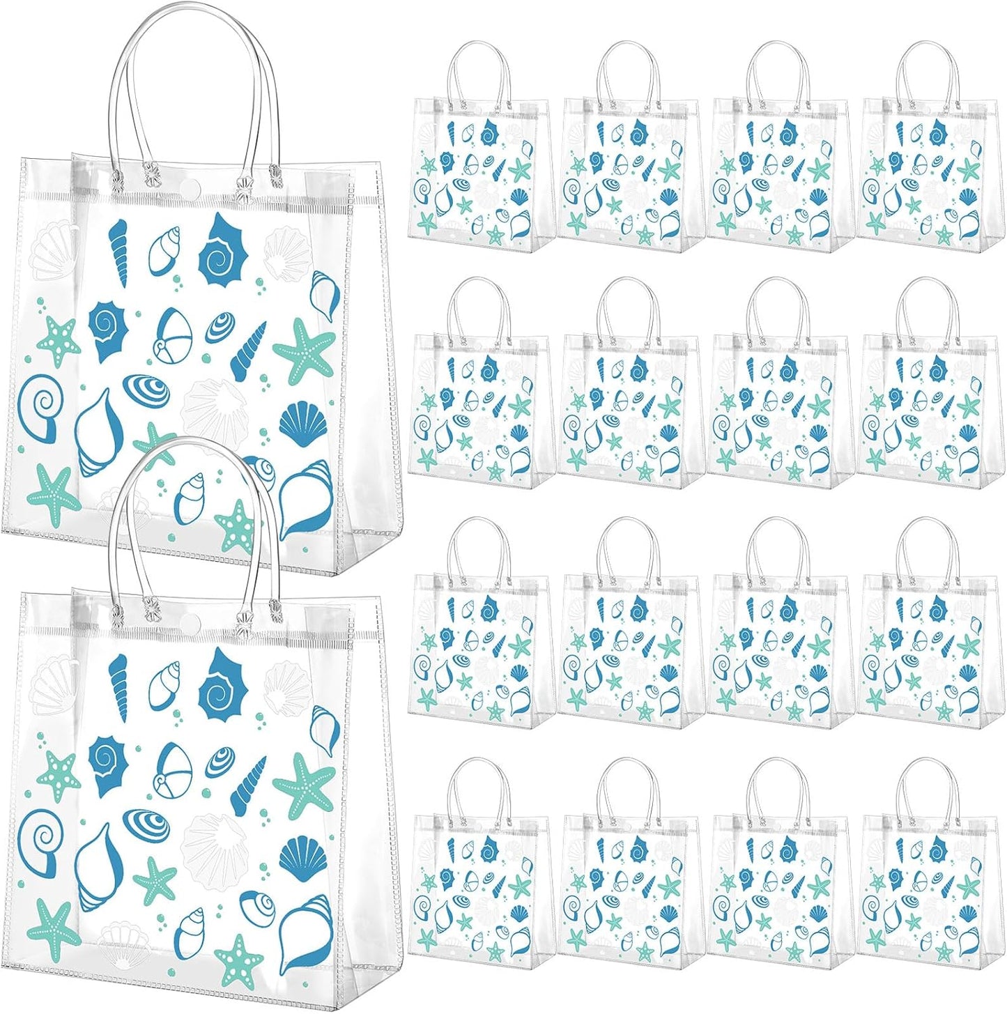 24 Pcs Capri Lemon Party Gift Bags Clear Blue Tiles Lemon Goodie Bags with Handle 8 x 8 x 3.15 Inch Return Gift Wrap Totes Italian Gifts for Women Guests Amalfi Coast Party Birthday Supplies