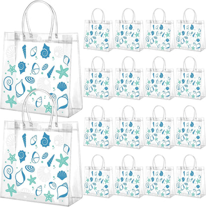 24 Pcs Capri Lemon Party Gift Bags Clear Blue Tiles Lemon Goodie Bags with Handle 8 x 8 x 3.15 Inch Return Gift Wrap Totes Italian Gifts for Women Guests Amalfi Coast Party Birthday Supplies