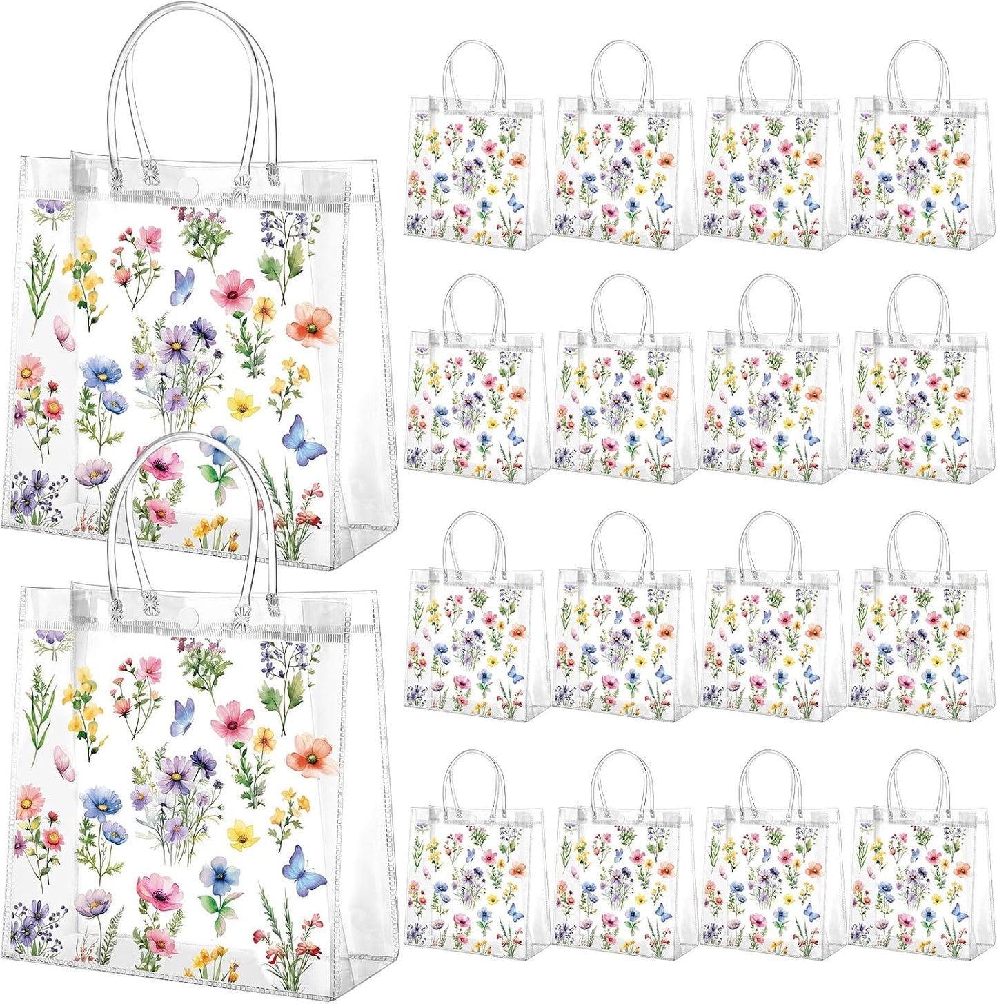 24 Pcs Capri Lemon Party Gift Bags Clear Blue Tiles Lemon Goodie Bags with Handle 8 x 8 x 3.15 Inch Return Gift Wrap Totes Italian Gifts for Women Guests Amalfi Coast Party Birthday Supplies