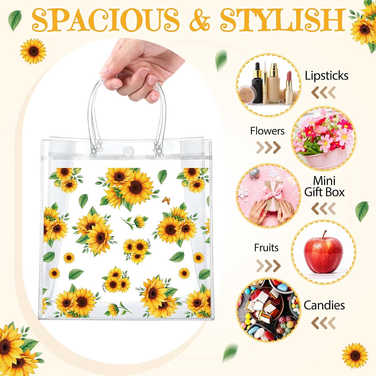 24 Pcs Capri Lemon Party Gift Bags Clear Blue Tiles Lemon Goodie Bags with Handle 8 x 8 x 3.15 Inch Return Gift Wrap Totes Italian Gifts for Women Guests Amalfi Coast Party Birthday Supplies