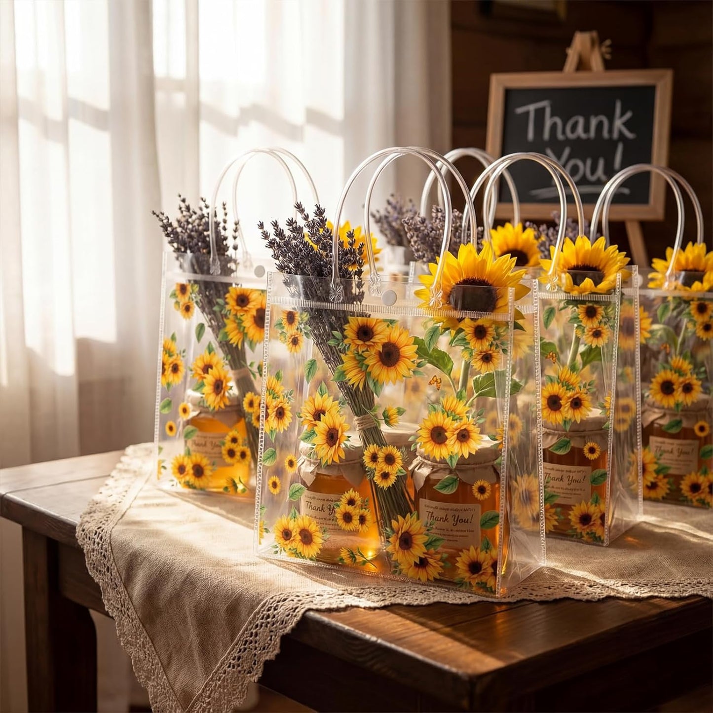 24 Pcs Capri Lemon Party Gift Bags Clear Blue Tiles Lemon Goodie Bags with Handle 8 x 8 x 3.15 Inch Return Gift Wrap Totes Italian Gifts for Women Guests Amalfi Coast Party Birthday Supplies