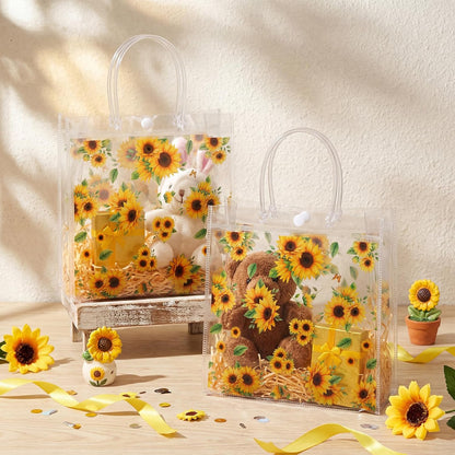 24 Pcs Capri Lemon Party Gift Bags Clear Blue Tiles Lemon Goodie Bags with Handle 8 x 8 x 3.15 Inch Return Gift Wrap Totes Italian Gifts for Women Guests Amalfi Coast Party Birthday Supplies