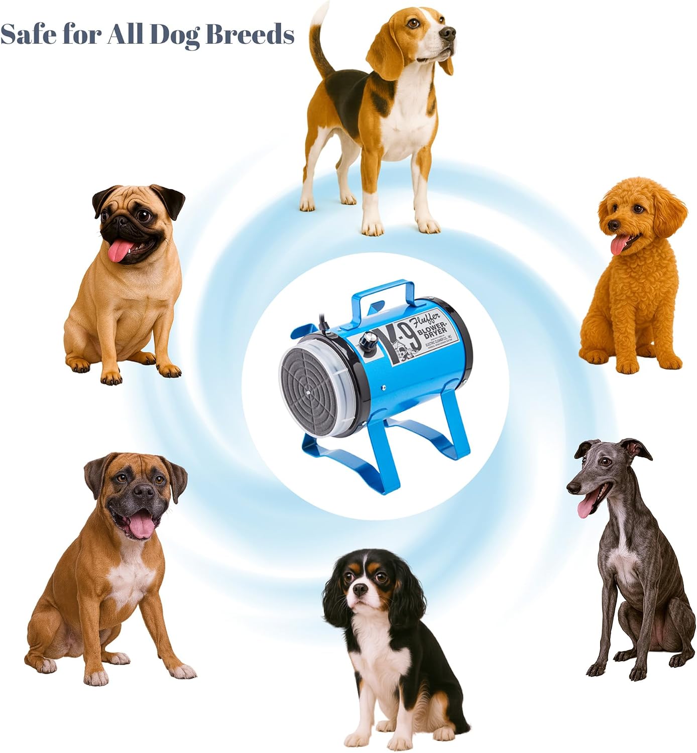 K9 Fluffer Dog Dryer – Powerful, Portable Grooming Blower for Dogs and Pets, Yellow
