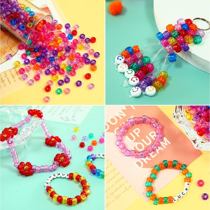 Glitter Pony Beads(1000pcs Dark Yellow Glitter), Beads for Jewelry Making, Beading Supplies, Arts & Crafts Materials for Jewelry Making.