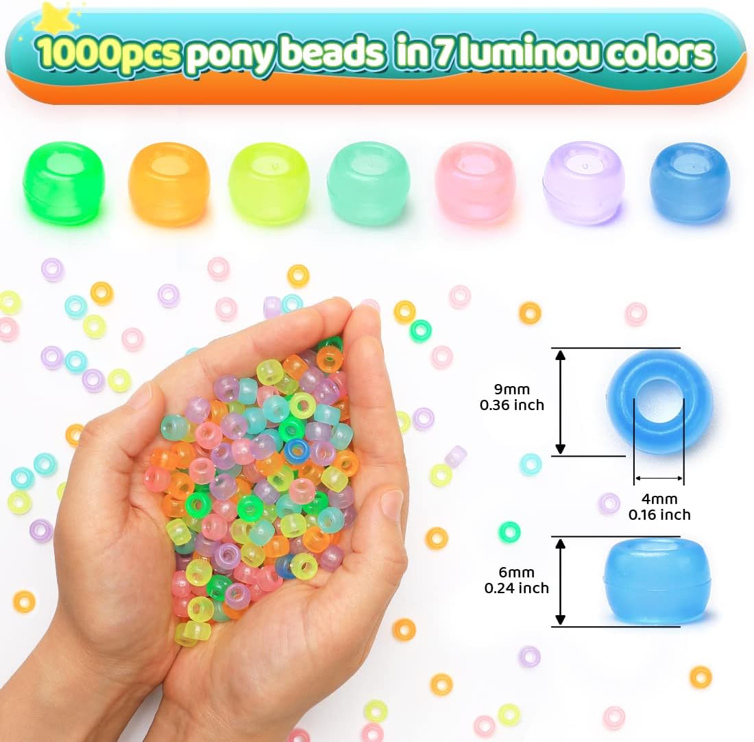 Glitter Pony Beads(1000pcs Dark Yellow Glitter), Beads for Jewelry Making, Beading Supplies, Arts & Crafts Materials for Jewelry Making.