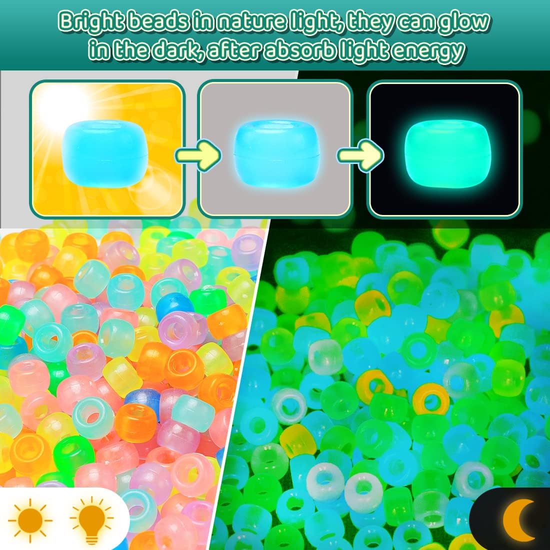 Glitter Pony Beads(1000pcs Dark Yellow Glitter), Beads for Jewelry Making, Beading Supplies, Arts & Crafts Materials for Jewelry Making.