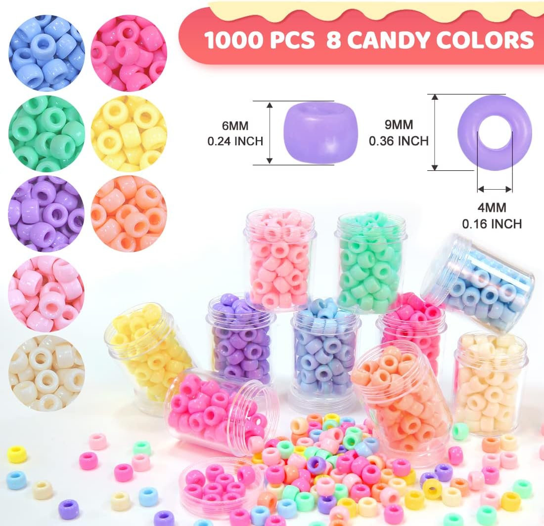Glitter Pony Beads(1000pcs Dark Yellow Glitter), Beads for Jewelry Making, Beading Supplies, Arts & Crafts Materials for Jewelry Making.