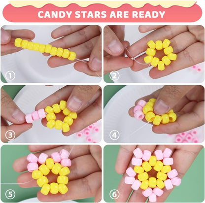 Glitter Pony Beads(1000pcs Dark Yellow Glitter), Beads for Jewelry Making, Beading Supplies, Arts & Crafts Materials for Jewelry Making.