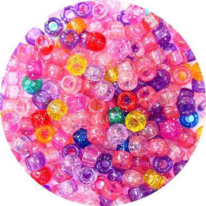 Glitter Pony Beads(1000pcs Dark Yellow Glitter), Beads for Jewelry Making, Beading Supplies, Arts & Crafts Materials for Jewelry Making.