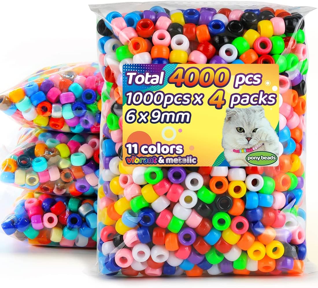 Glitter Pony Beads(1000pcs Dark Yellow Glitter), Beads for Jewelry Making, Beading Supplies, Arts & Crafts Materials for Jewelry Making.
