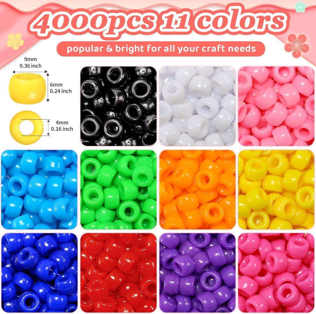 Glitter Pony Beads(1000pcs Dark Yellow Glitter), Beads for Jewelry Making, Beading Supplies, Arts & Crafts Materials for Jewelry Making.