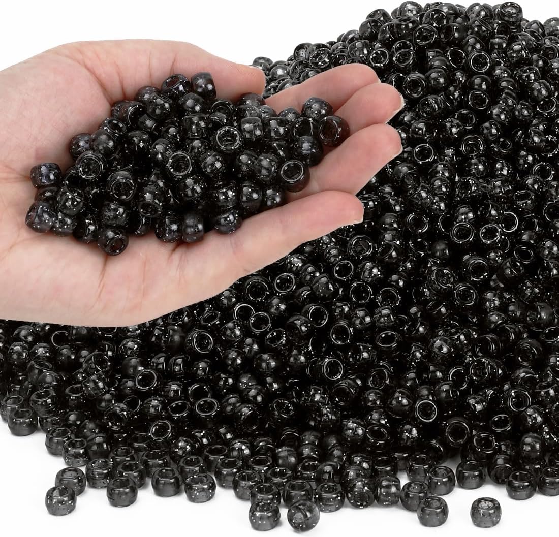 Glitter Pony Beads(1000pcs Dark Yellow Glitter), Beads for Jewelry Making, Beading Supplies, Arts & Crafts Materials for Jewelry Making.