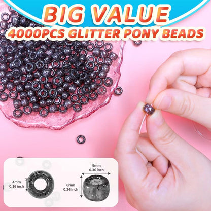 Glitter Pony Beads(1000pcs Dark Yellow Glitter), Beads for Jewelry Making, Beading Supplies, Arts & Crafts Materials for Jewelry Making.